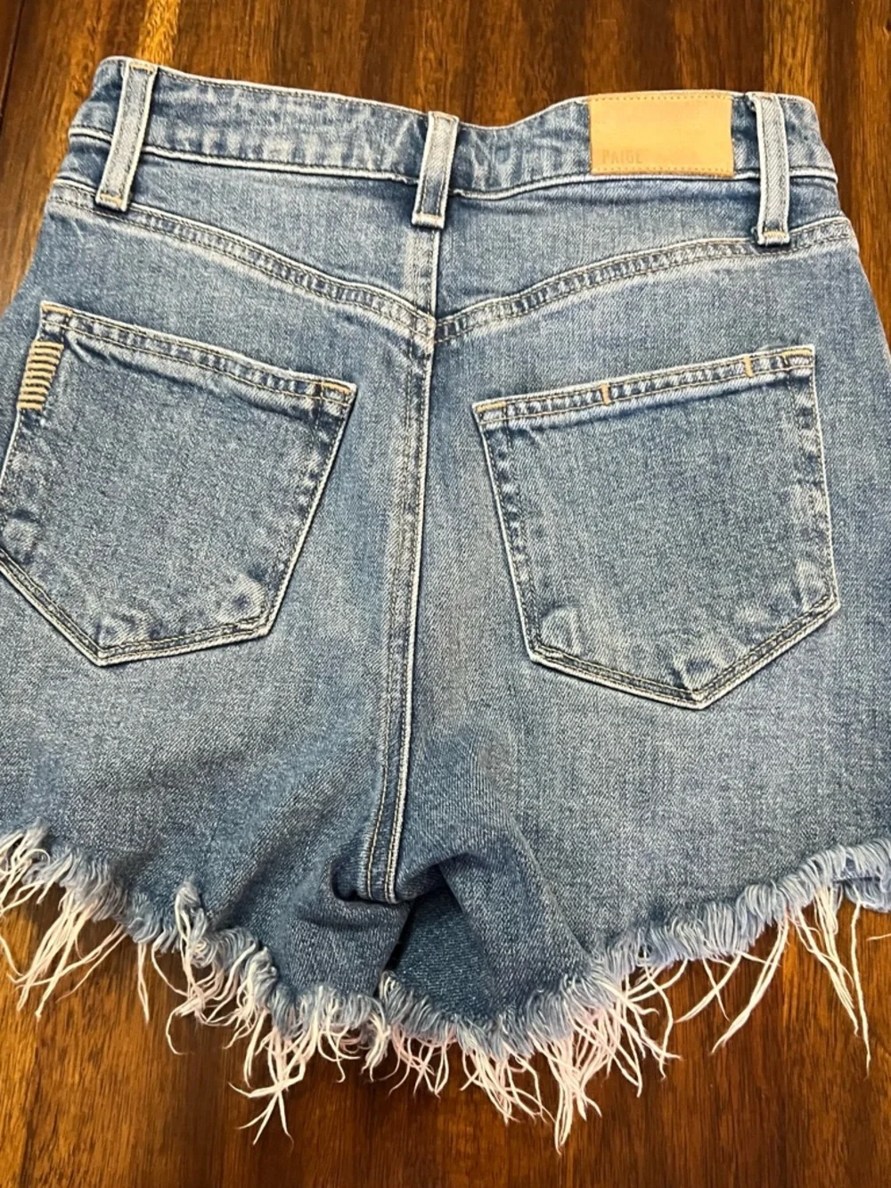 PAIGE Frayed Hem Distressed Denim Shorts - Dani - Picture 2 of 7